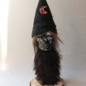 🎯 10 for $12/ Creepy Weird Horror Decor, Handmade Skull Wizard Figure